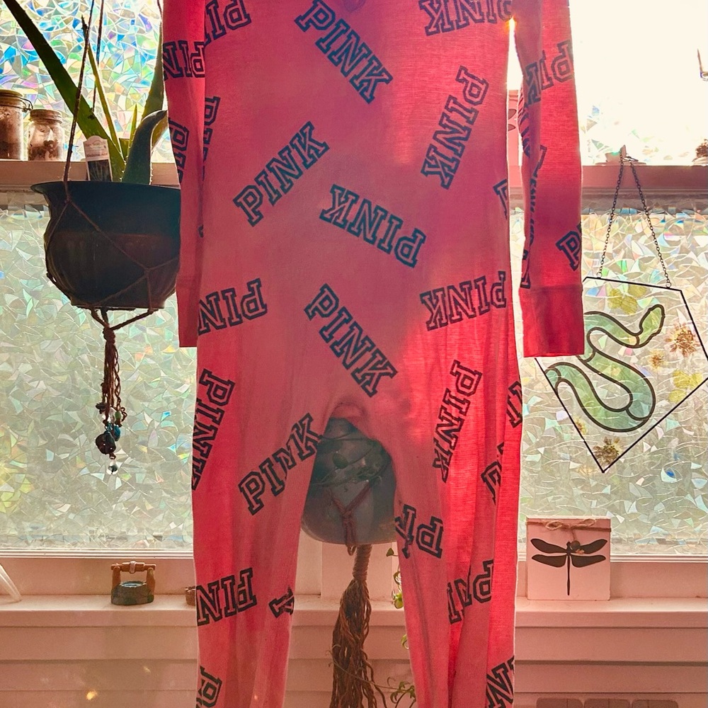 PINK Victoria's Secret Pink Logo Pajama Onesie